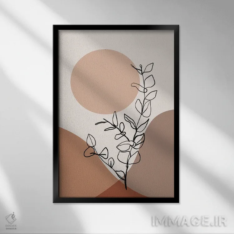تابلو مینیمال بوتانیکال گرافیکی II اثر سیسی و سب - نمای قابدار مشکی