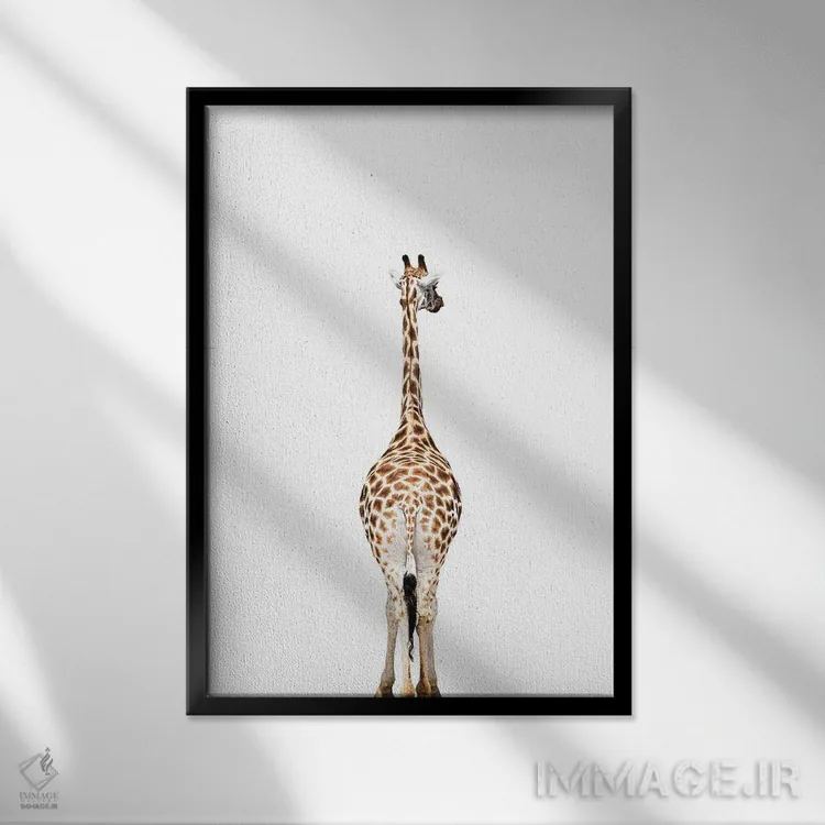 تابلو دکوراتیو پشت زرافه ها اثر سیسی و سب - نمای قابدار مشکی