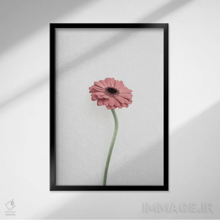 تابلو دکوراتیو گل اثر سیسی و سب - نمای قابدار مشکی