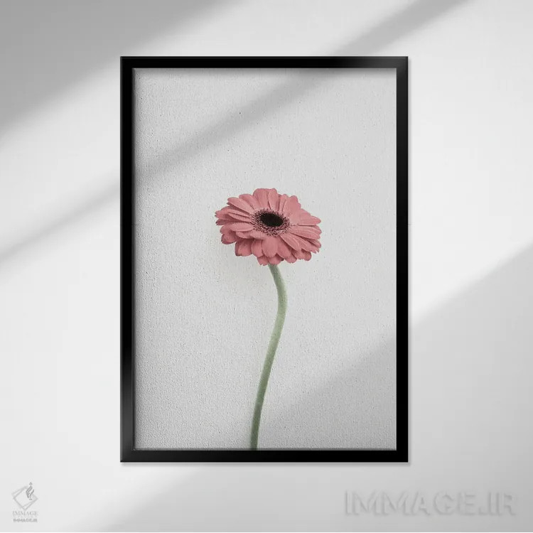 تابلو دکوراتیو گل اثر سیسی و سب - نمای قابدار مشکی