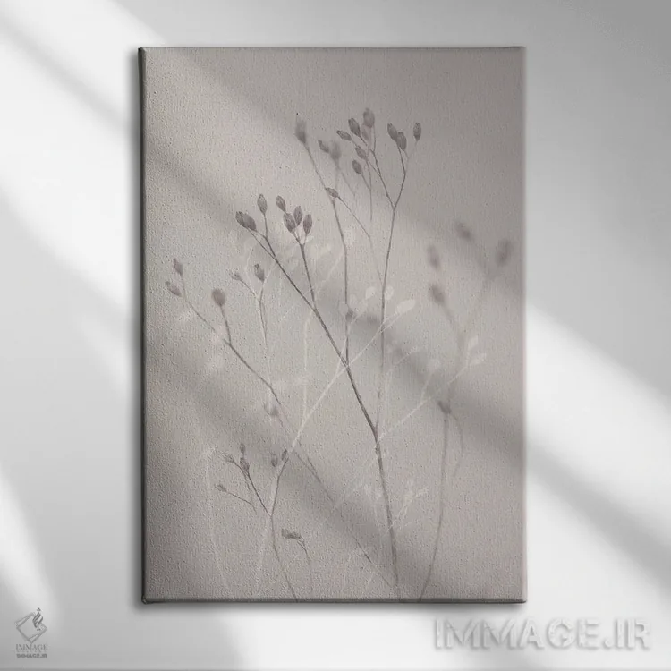 تابلو مینیمال علف زمستانی اثر سیسی و سب - نمای روبهرو روی دیوار