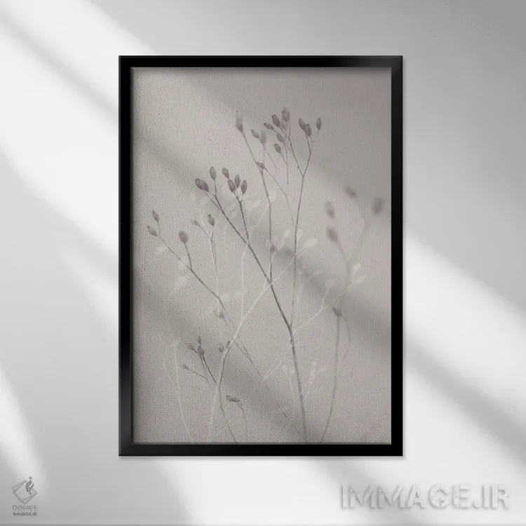 تابلو مینیمال علف زمستانی اثر سیسی و سب - نمای قابدار مشکی