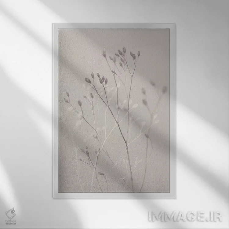 تابلو مینیمال علف زمستانی اثر سیسی و سب - نمای قابدار سفید