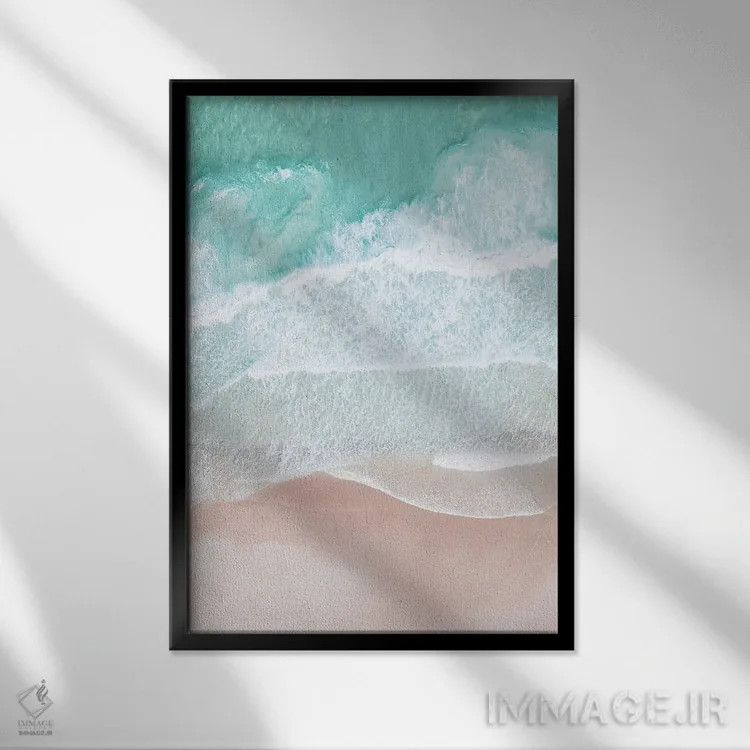 تابلو مینیمال نمای هوایی اقیانوس II اثر سیسی و سب - نمای قابدار مشکی