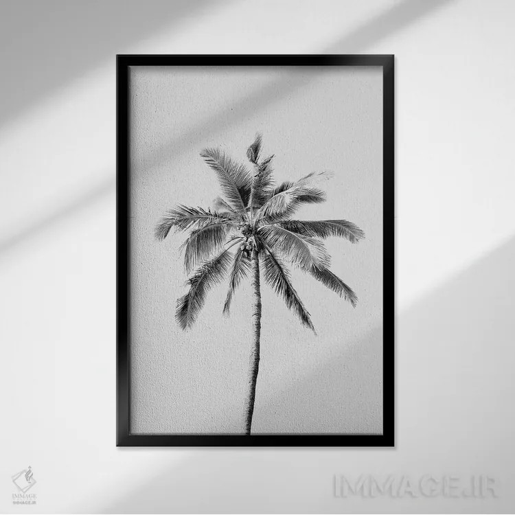 تابلو مینیمال نخل مشکی اثر سیسی و سب - نمای قابدار مشکی