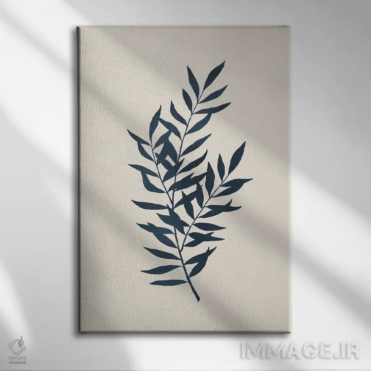 تابلو مینیمال سیلوئت گیاهی I اثر سیسی و سب - نمای روبهرو روی دیوار