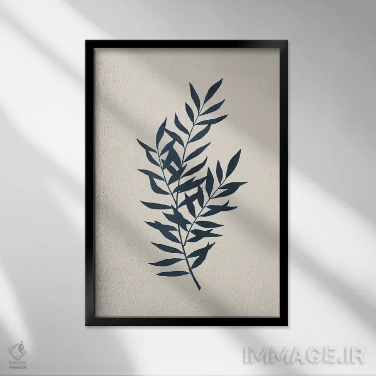 تابلو مینیمال سیلوئت گیاهی I اثر سیسی و سب - نمای قابدار مشکی