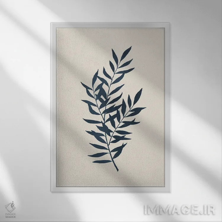 تابلو مینیمال سیلوئت گیاهی I اثر سیسی و سب - نمای قابدار سفید