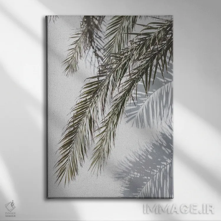 تابلو مینیمال نخل و سایه اثر سیسی و سب - نمای روبهرو روی دیوار