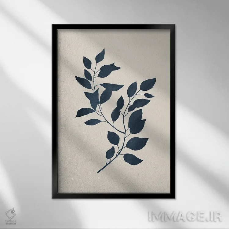 تابلو مینیمال سیلوئت گیاهی II اثر سیسی و سب - نمای قابدار مشکی