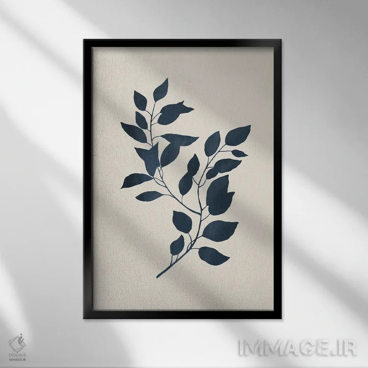 تابلو مینیمال سیلوئت گیاهی II اثر سیسی و سب - نمای قابدار مشکی