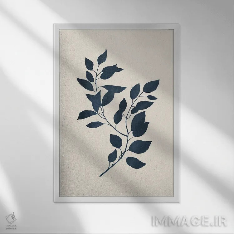 تابلو مینیمال سیلوئت گیاهی II اثر سیسی و سب - نمای قابدار سفید