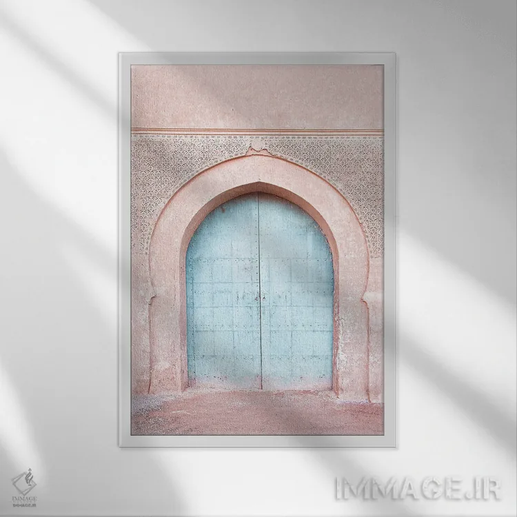 تابلو مینیمال در فیروزه ای اثر سیسی و سب - نمای قابدار سفید