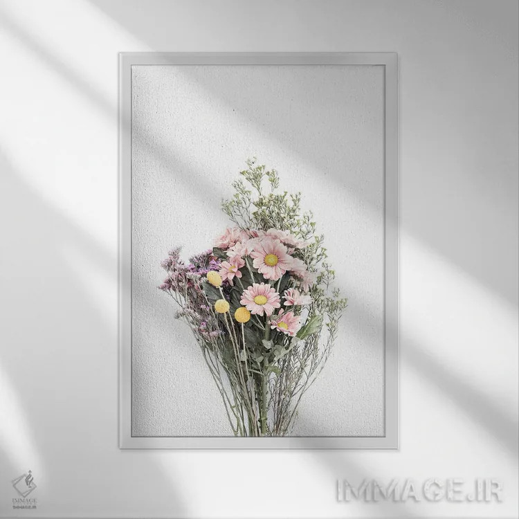 تابلو دکوراتیو گل های وحشی اثر سیسی و سب - نمای قابدار سفید