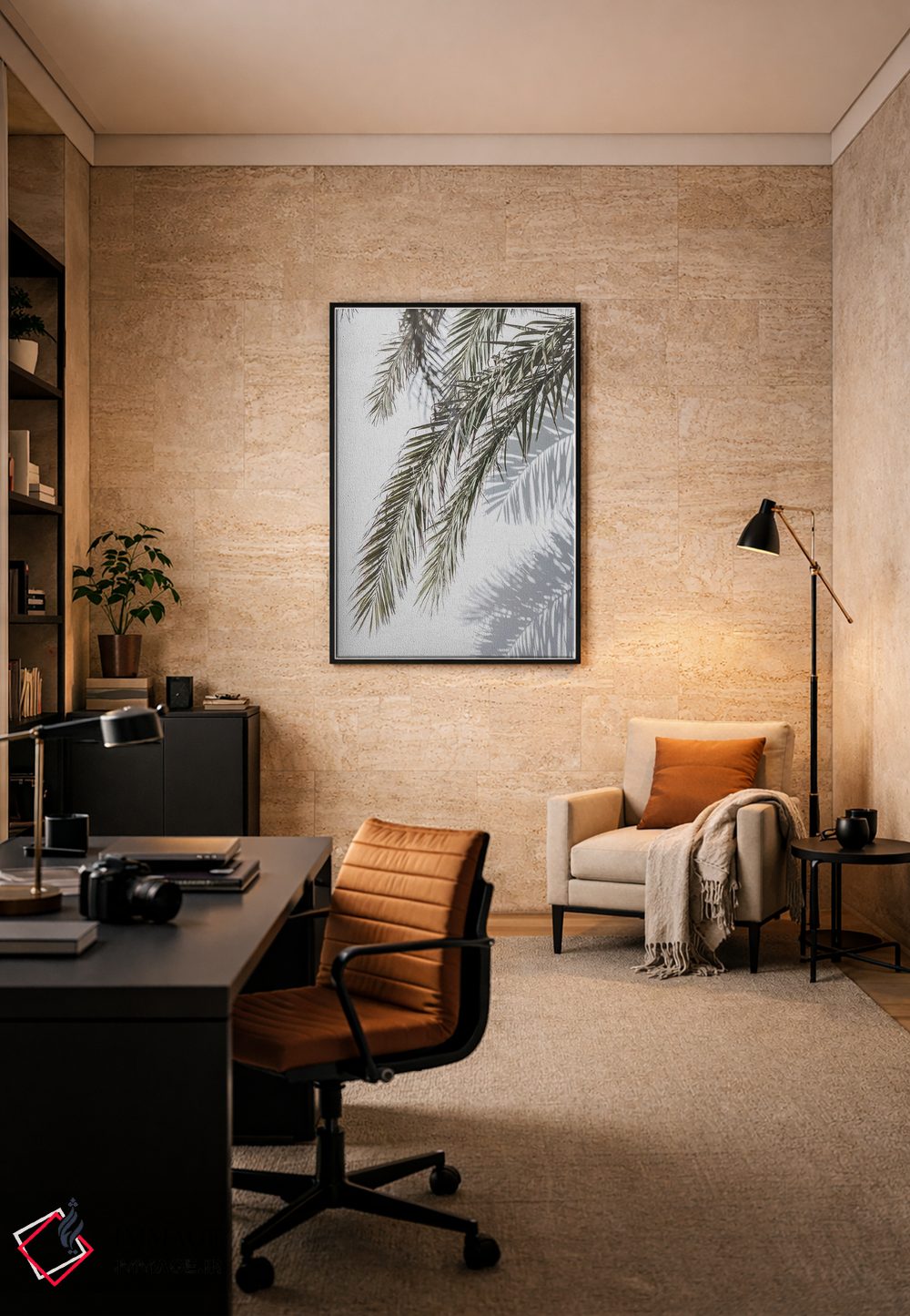 تابلو مینیمال نخل و سایه اثر سیسی و سب - D6B