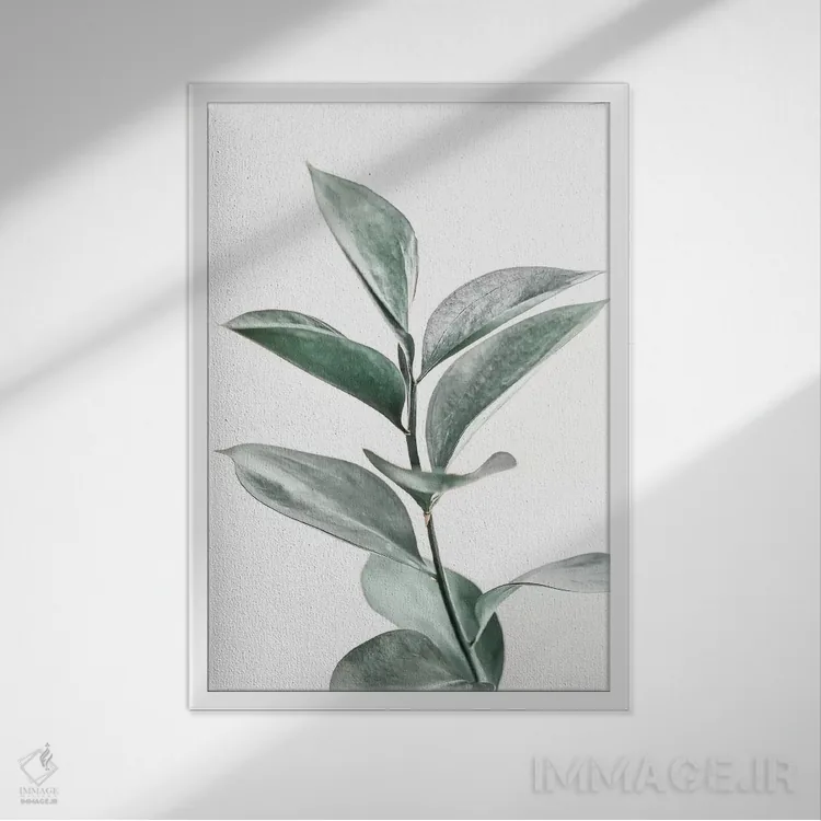 تابلو مینیمال صورتی گیاهی اثر سیسی و سب - نمای قابدار سفید