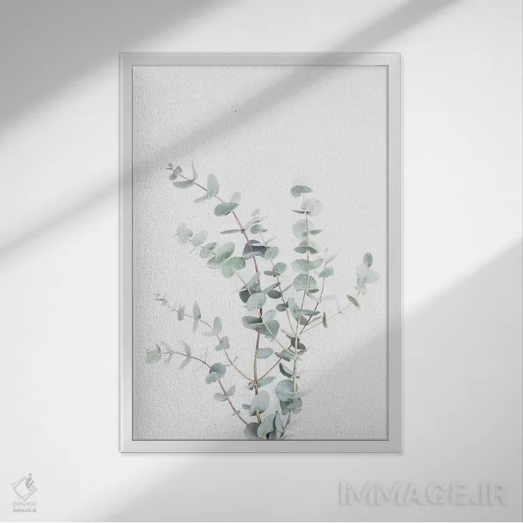 تابلو مینیمال گیاهی I اثر سیسی و سب - نمای قابدار سفید