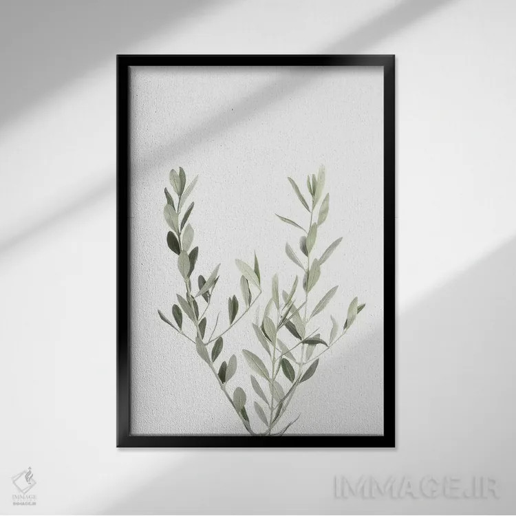 تابلو مینیمال گیاهی III اثر سیسی و سب - نمای قابدار مشکی