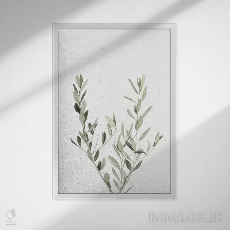 تابلو مینیمال گیاهی III اثر سیسی و سب - نمای قابدار سفید