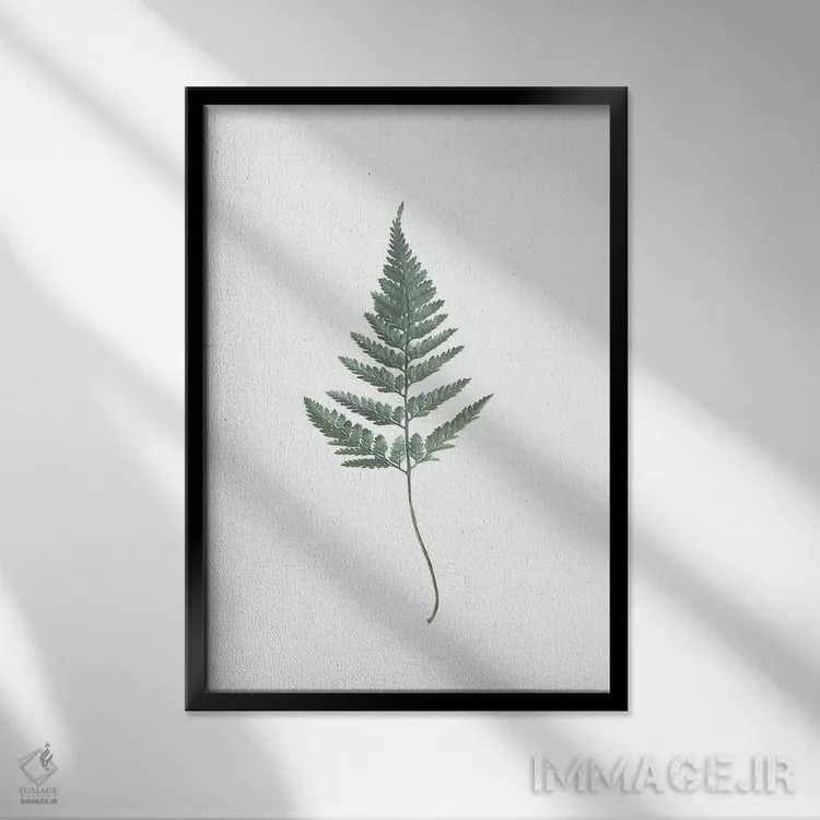 تابلو مینیمال سرخس اثر سیسی و سب - نمای قابدار مشکی
