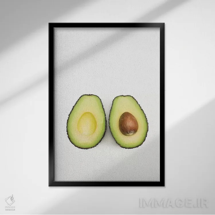 تابلو مینیمال آووکادوها اثر سیسی و سب - نمای قابدار مشکی