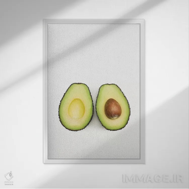 تابلو مینیمال آووکادوها اثر سیسی و سب - نمای قابدار سفید