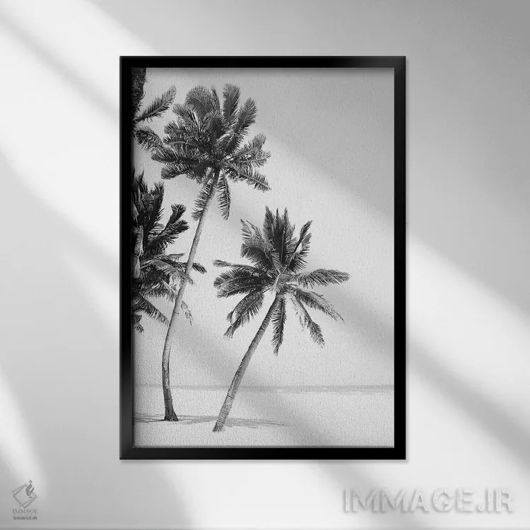 تابلو دکوراتیو جزیره اثر سیسی و سب - نمای قابدار مشکی