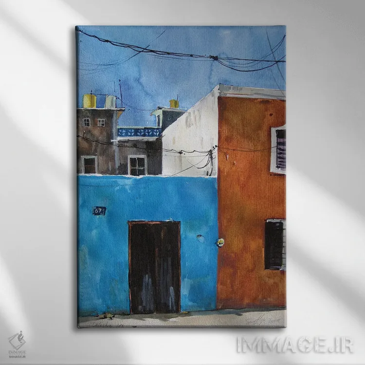 تابلو دکوراتیو آبی مکزیکی اثر سوتلین سوفرونیف - نمای روبهرو روی دیوار