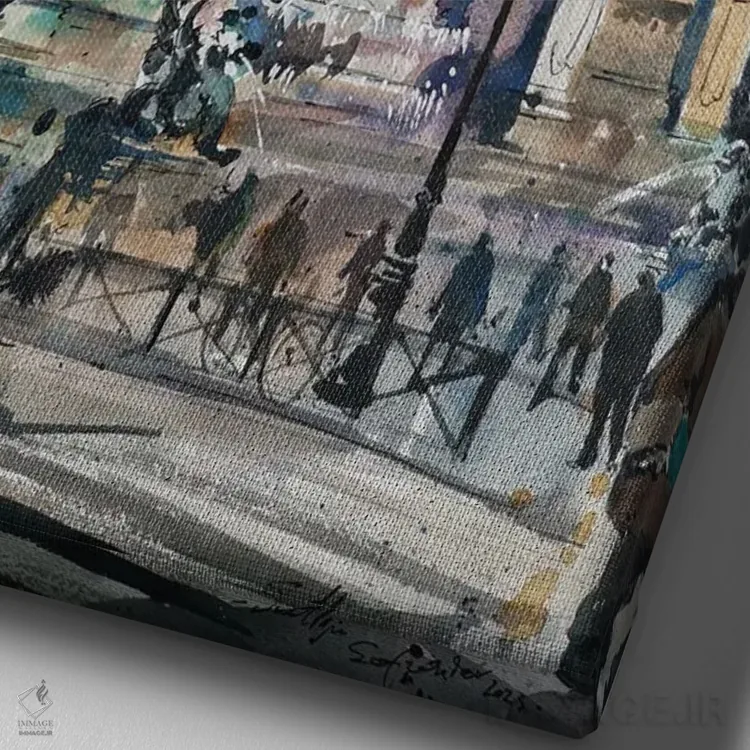 تابلو دکوراتیو پاریس اثر سوتلین سوفرونیف - نمای نزدیک بافت بوم