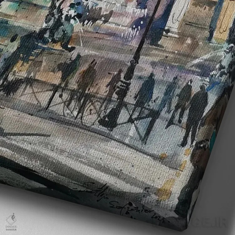 تابلو دکوراتیو پاریس اثر سوتلین سوفرونیف - نمای نزدیک بافت بوم