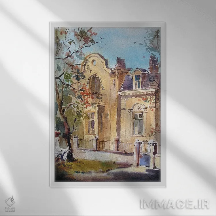 تابلو دکوراتیو خیابان قدیمی دو اثر سوتلین سوفرونیف - نمای قابدار سفید
