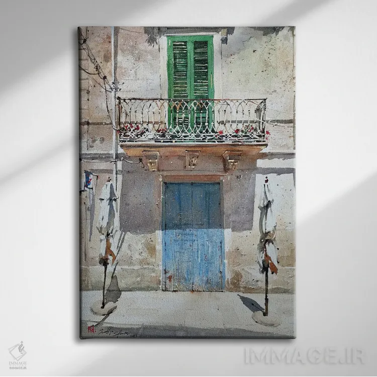تابلو دکوراتیو دو چتر اثر سوتلین سوفرونیف - نمای روبهرو روی دیوار
