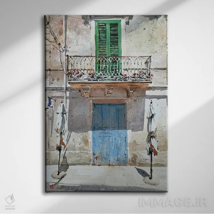تابلو دکوراتیو دو چتر اثر سوتلین سوفرونیف - نمای روبهرو روی دیوار