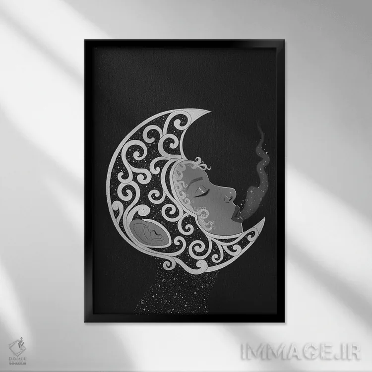 تابلو دکوراتیو سلنه ۲ اثر استفانی سانچز - نمای قابدار مشکی