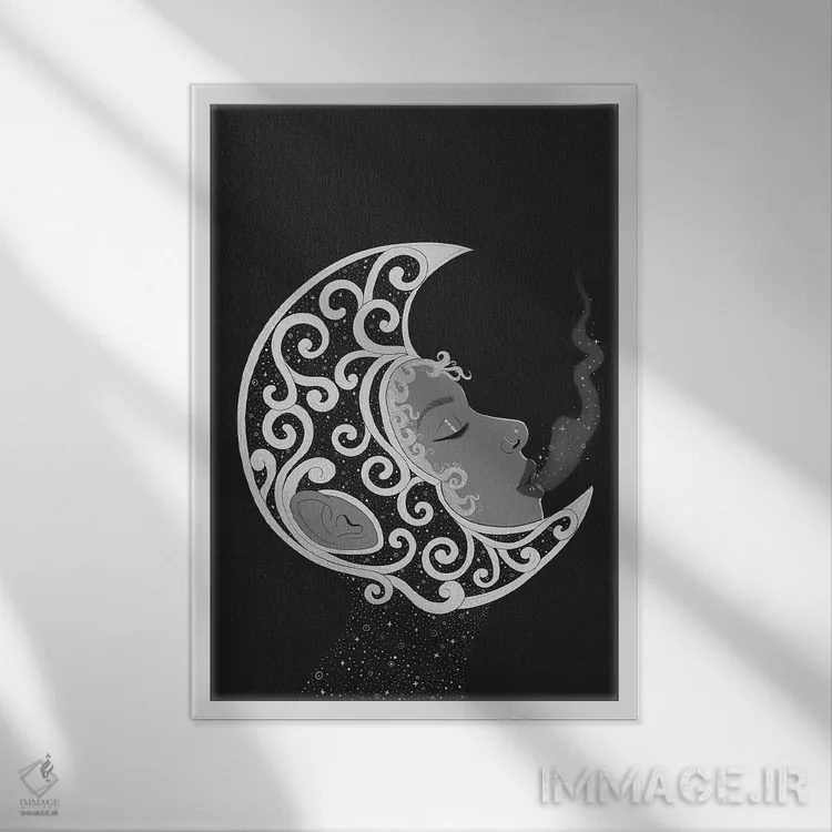 تابلو دکوراتیو سلنه ۲ اثر استفانی سانچز - نمای قابدار سفید