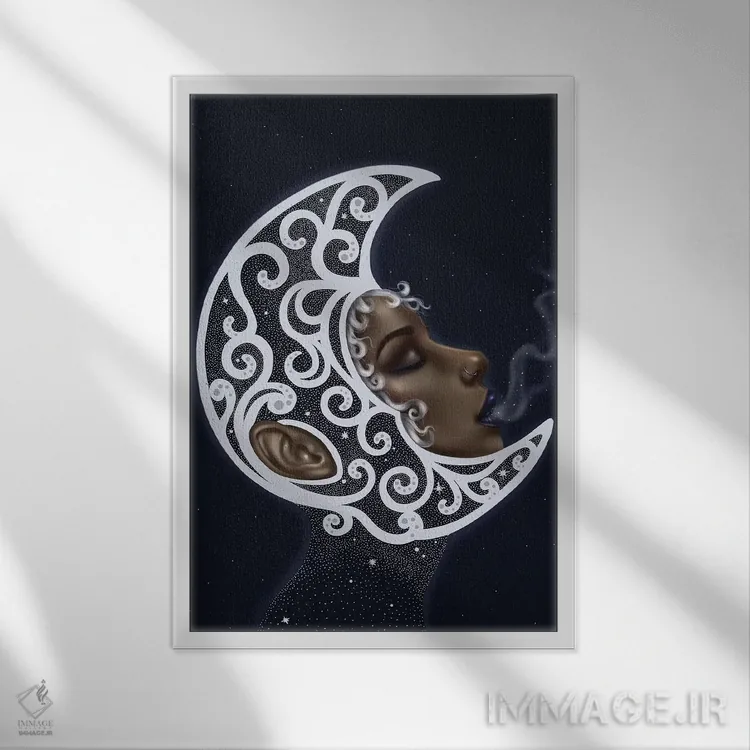 تابلو دکوراتیو سلنه ۱ اثر استفانی سانچز - نمای قابدار سفید