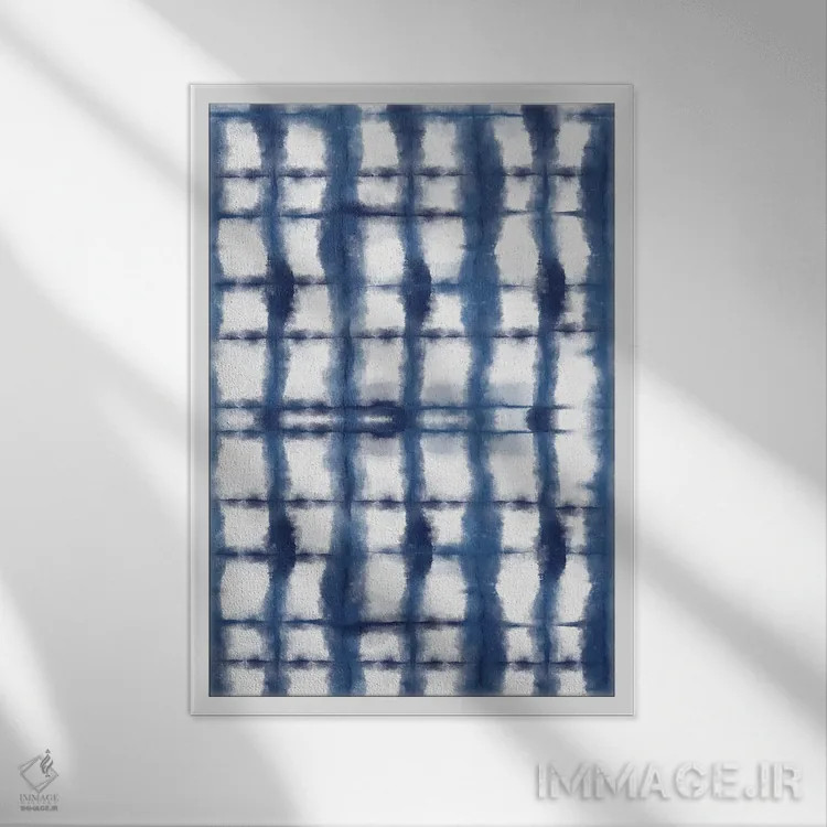 تابلو انتزاعی شیبوری شماره ۳ اثر طراحی سون تریز - نمای قابدار سفید