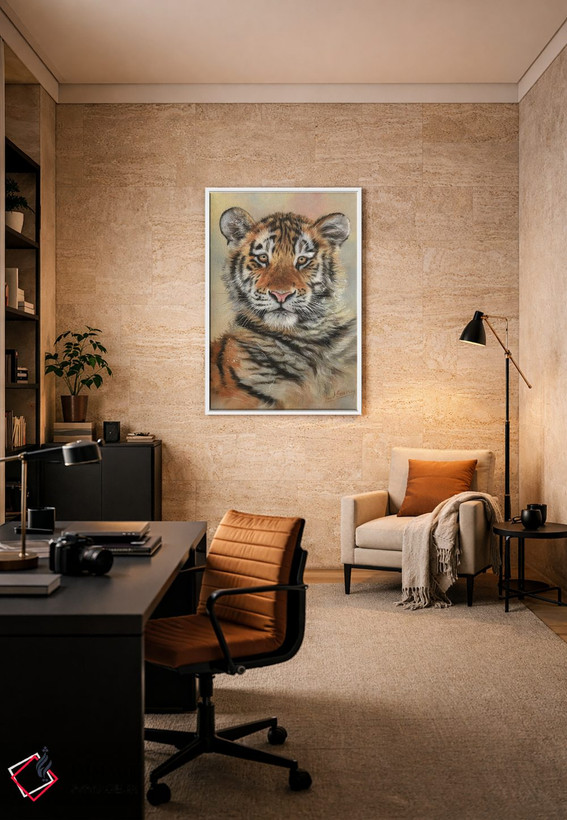 تابلو دکوراتیو پرتره بچه ببر اثر دیوید استریبلینگ - D4W