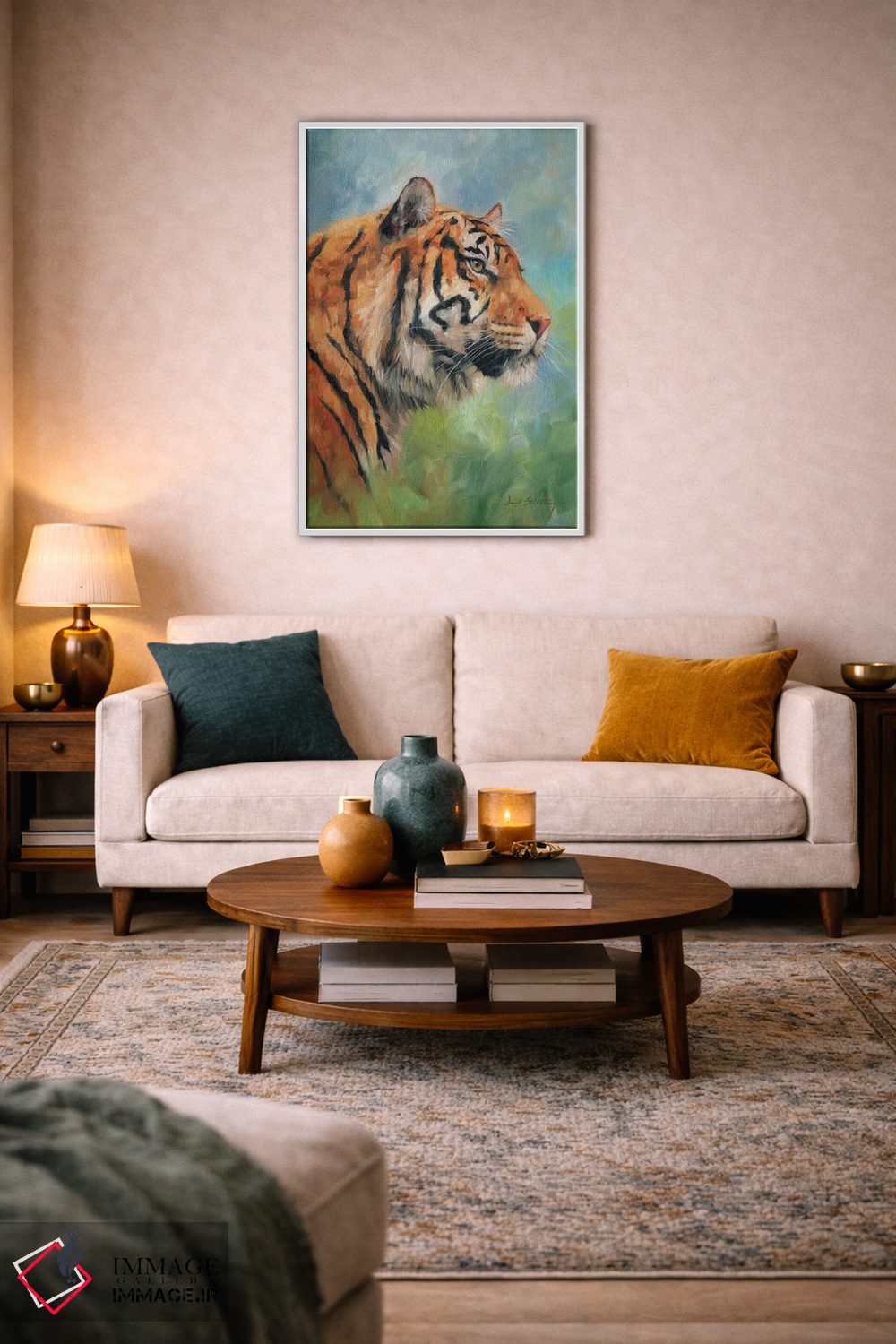 تابلو دکوراتیو مطالعه ببر اثر دیوید استریبلینگ - D3W