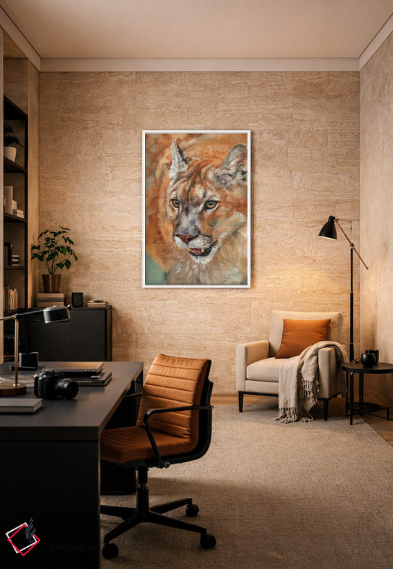 تابلو دکوراتیو پرتره پوما II اثر دیوید استریبلینگ - D5W