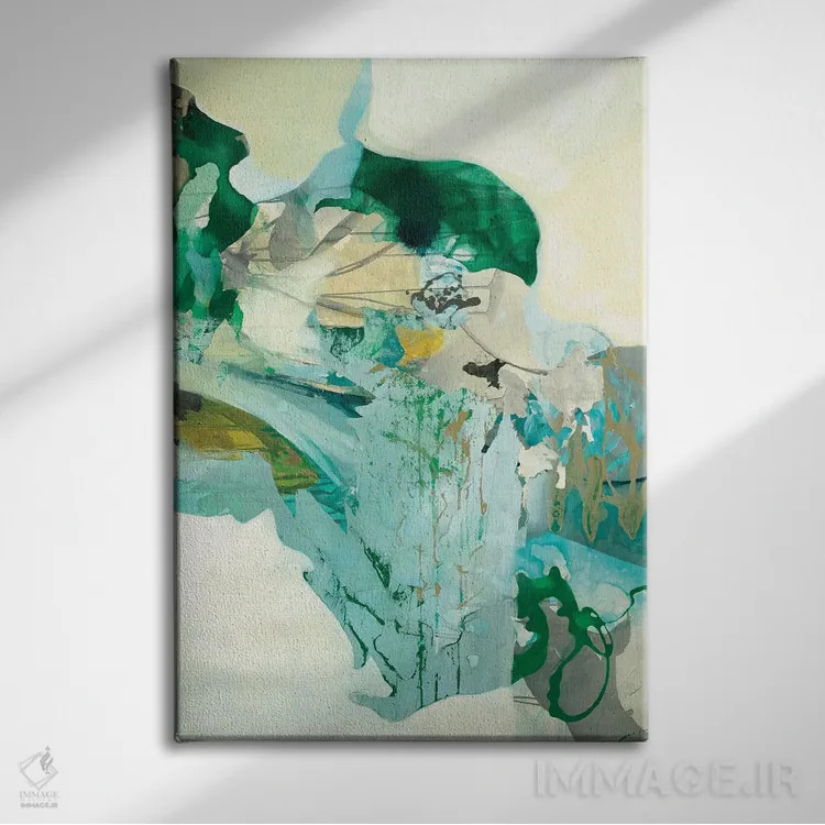 تابلو انتزاعی پیچک اثر سارا استوک استیل - نمای روبهرو روی دیوار