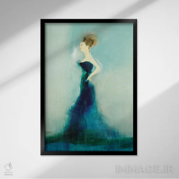 تابلو انتزاعی زیبا و باشکوه اثر سارا استوک استیل - نمای قابدار مشکی