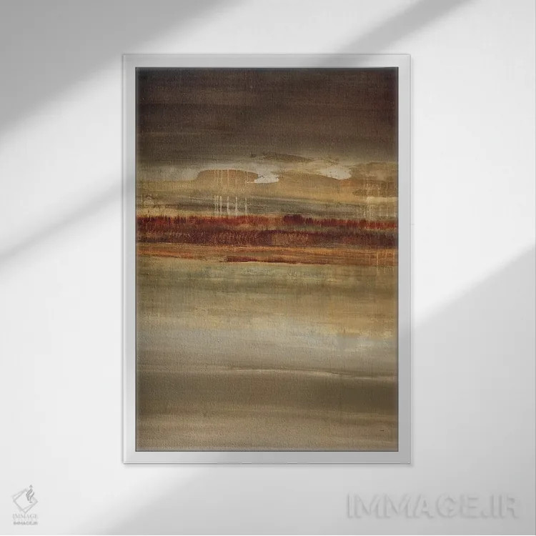 تابلو انتزاعی ساوان اثر سارا استوک استیل - نمای قابدار سفید