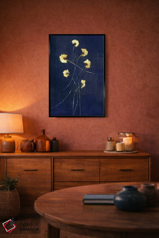 تابلو مدرن نیلی شماره ۱ اثر سارا استوک استیل - D5B