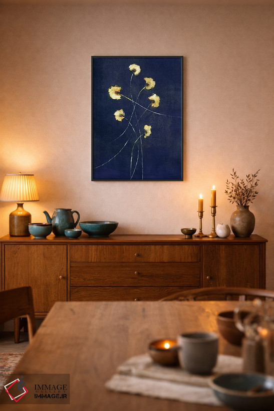 تابلو مدرن نیلی شماره ۱ اثر سارا استوک استیل - D6B