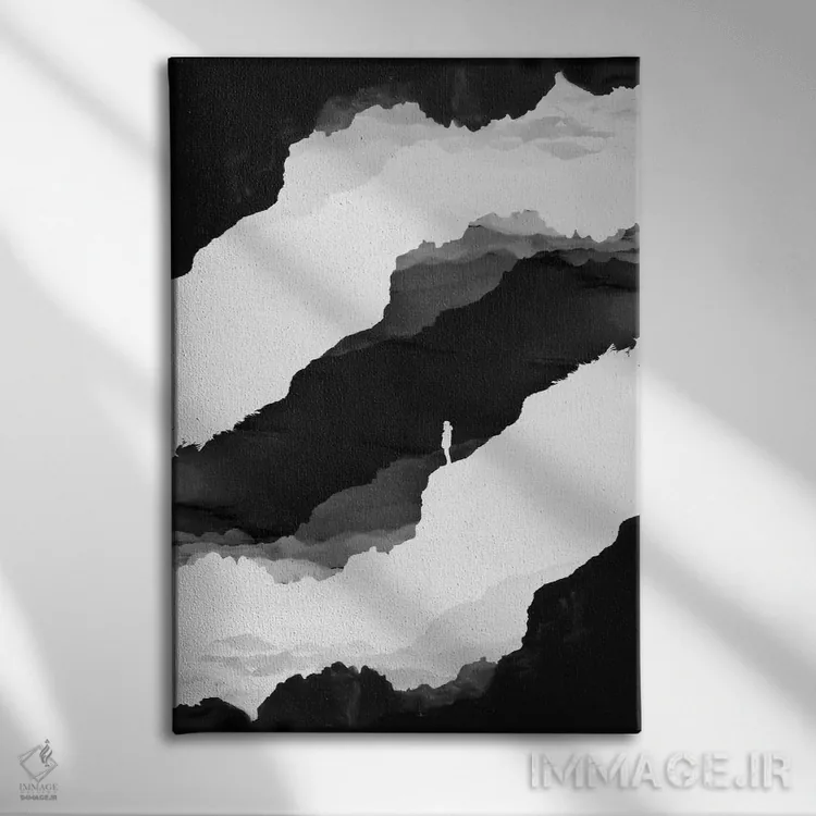 تابلو دکوراتیو انزوای سیاه اثر استویان هیتروف - نمای روبهرو روی دیوار