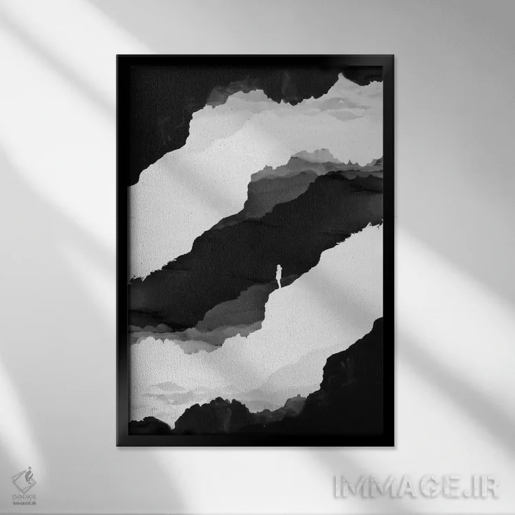 تابلو دکوراتیو انزوای سیاه اثر استویان هیتروف - نمای قابدار مشکی