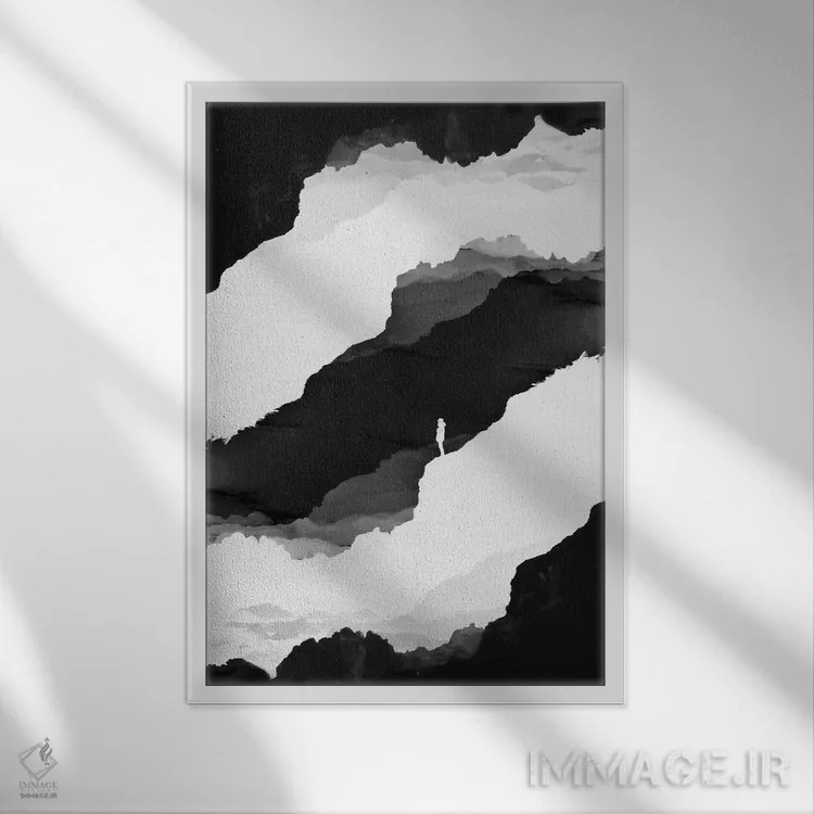 تابلو دکوراتیو انزوای سیاه اثر استویان هیتروف - نمای قابدار سفید