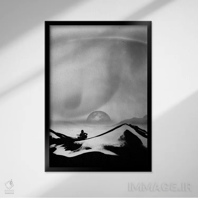 تابلو دکوراتیو ترانه فضای سیاه اثر استویان هیتروف - نمای قابدار مشکی