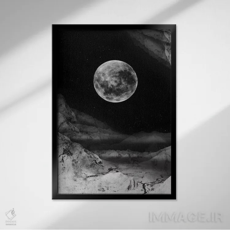 تابلو دکوراتیو ماه اثر استویان هیتروف - نمای قابدار مشکی